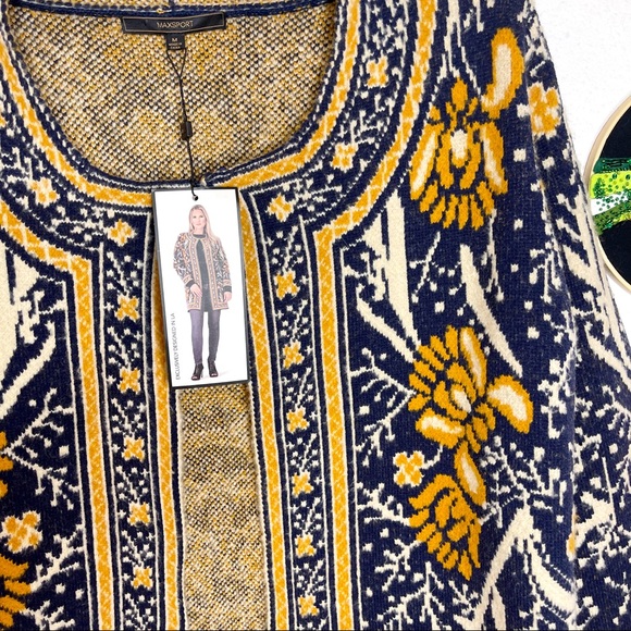 NWT MAX Sport BCBG MAXAZRIA floral folk cardigan coat jacket Size M $368 - Picture 3 of 7